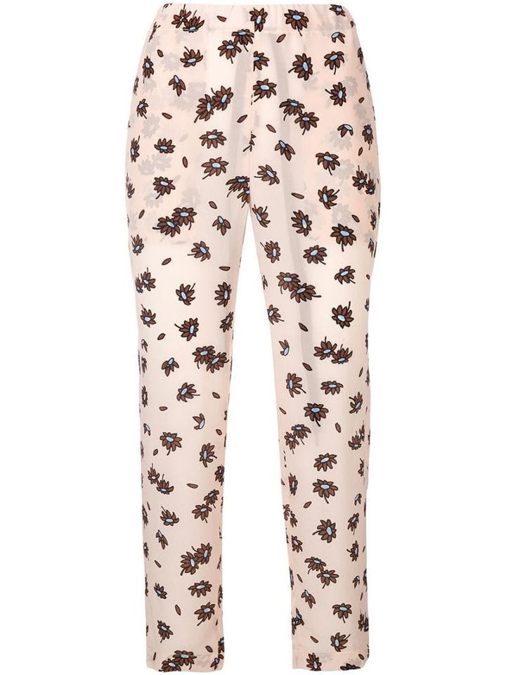 Marni Floral Cropped Trousers - Pink