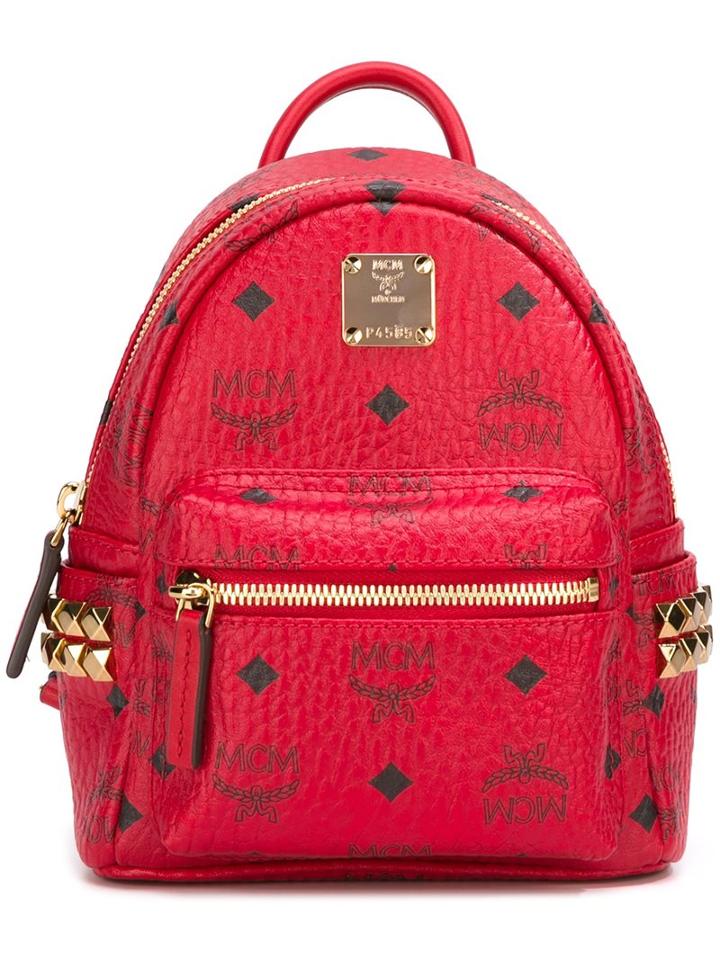 Mcm Logo Print Mini Backpack