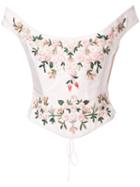 Eavis & Brown Peony Bustier, Women's, Size: Medium, Pink/purple, Silk