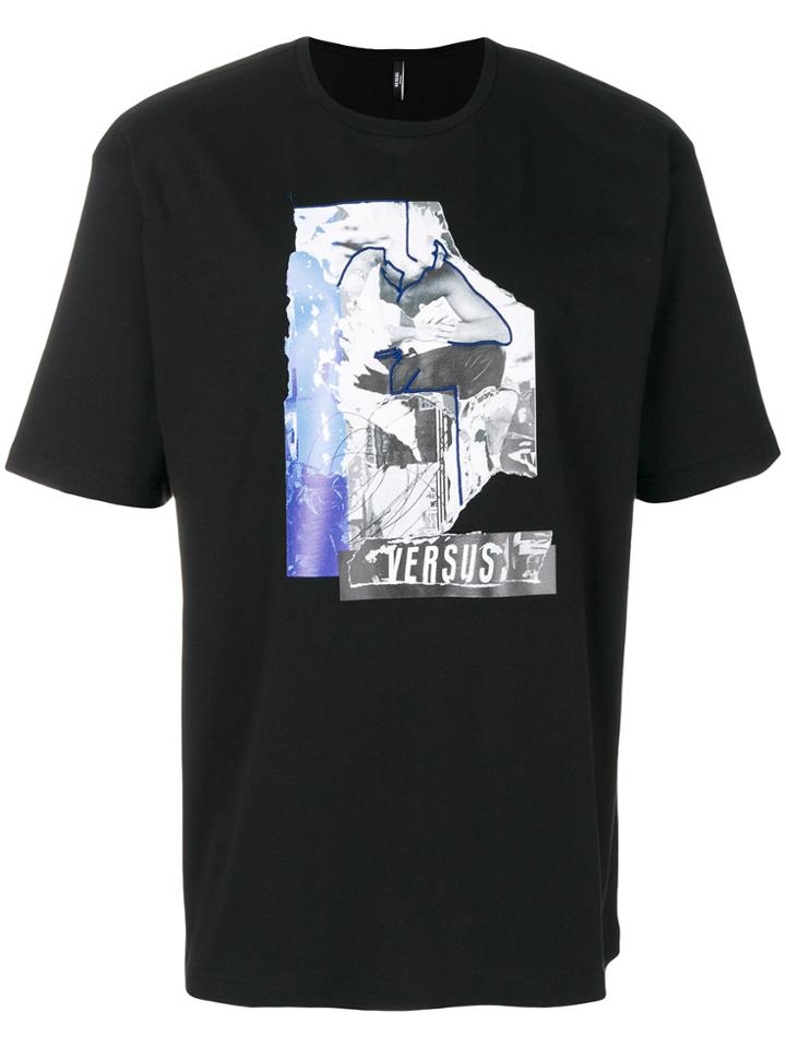 Versus Front Print T-shirt - Black