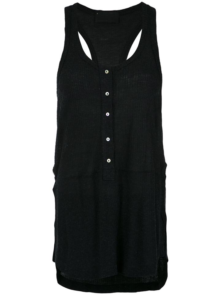 Andrea Bogosian Buttoned Tank Top - Black