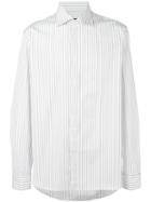 Canali Striped Shirt, Men's, Size: 41, White, Cotton