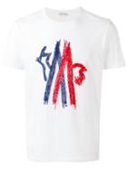 Moncler Stitched Logo T-shirt, Men's, Size: Medium, White, Cotton