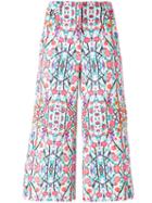 Miahatami - Printed Cropped Trousers - Women - Polyester/spandex/elastane - 38, White, Polyester/spandex/elastane