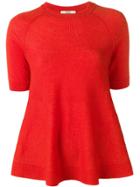 Odeeh Shortsleeved Knit Top - Red