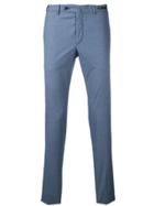 Pt01 Textured Slim Fit Trousers - Blue