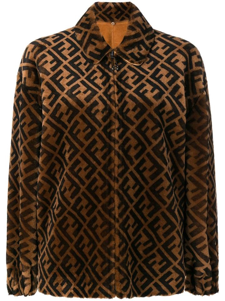 Fendi Ff Motif Bomber Jacket - Brown