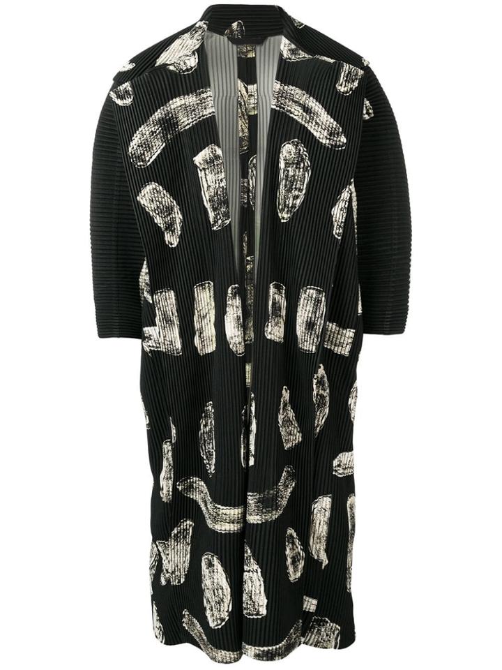 Homme Plissé Issey Miyake Pleated Pattern Coat - Black