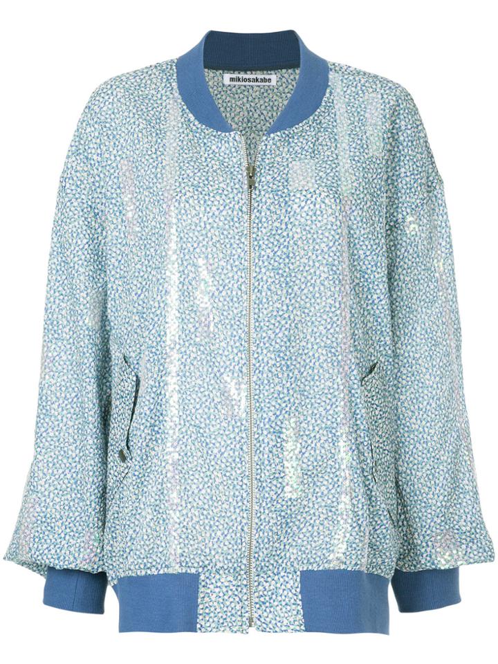 Mikio Sakabe Floral Print Bomber Jacket - Blue