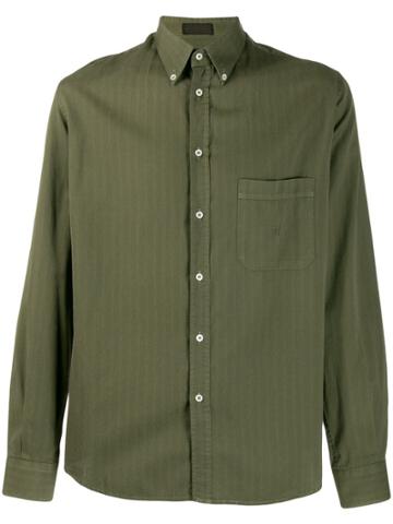Balmain Pre-owned 1990's Tonal Striped Button-down Shirt - Green