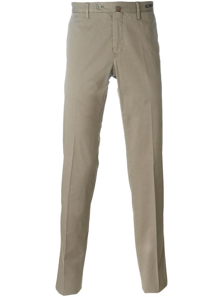 Pt01 Slim Chino Trousers, Men's, Size: 52, Brown, Cotton/linen/flax/spandex/elastane