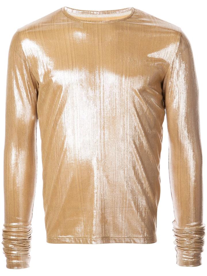 Lazoschmidl Micro-pleated Metallic T-shirt - Gold