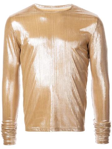 Lazoschmidl Micro-pleated Metallic T-shirt - Gold