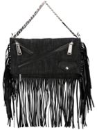 Babe Wire Fringed Clutch - Women - Cotton/calf Leather - One Size, Black, Cotton/calf Leather, Dsquared2