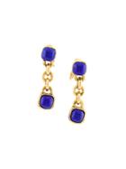 Chanel Vintage Chain Drop Clip-on Earrings, Women's, Blue
