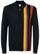 Paul Smith Rainbow Stripe Zipped Cardigan - Blue
