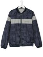Armani Junior - Teen Monogram Bomber Jacket - Kids - Polyester - 14 Yrs, Blue