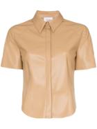Nanushka Clare Vegan Leather Shirt - Neutrals
