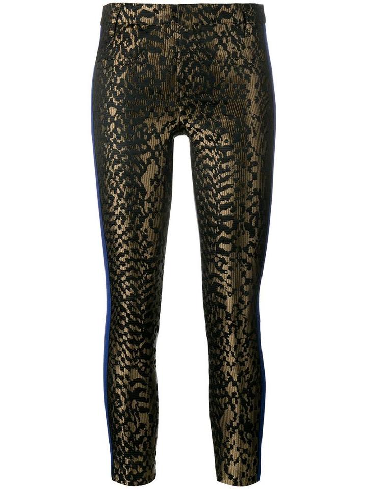 Haider Ackermann Front Animal Printed Trouserrs, Women's, Size: 36, Black, Silk/cotton/leather/rayon