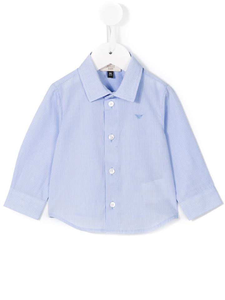 Armani Junior - Classic Chest Logo Shirt - Kids - Cotton - 6 Mth, Blue