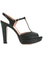 L'autre Chose T-strap Platform Sandals - Black