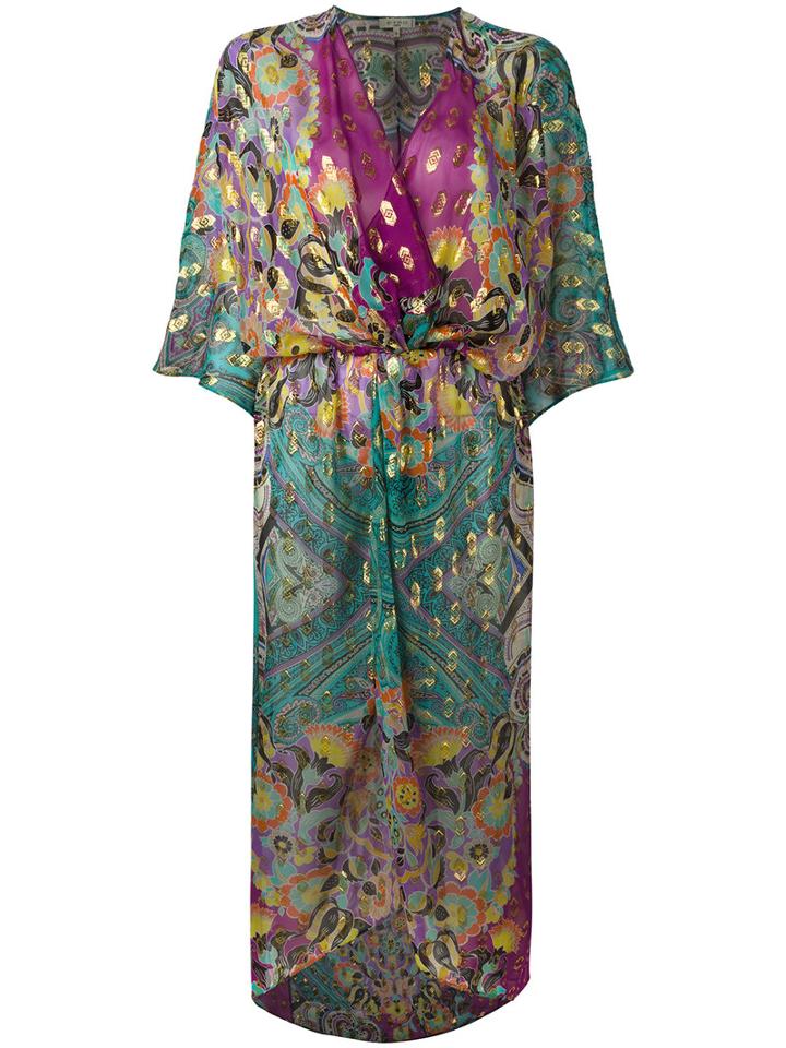 Etro Wrap Beach Dress, Women's, Size: Medium, Silk/metallic Fibre