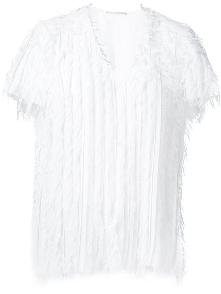 Marco De Vincenzo Frilled V-neck Blouse
