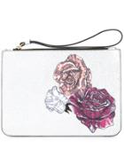 Demanumea Floral Print Clutch - Metallic