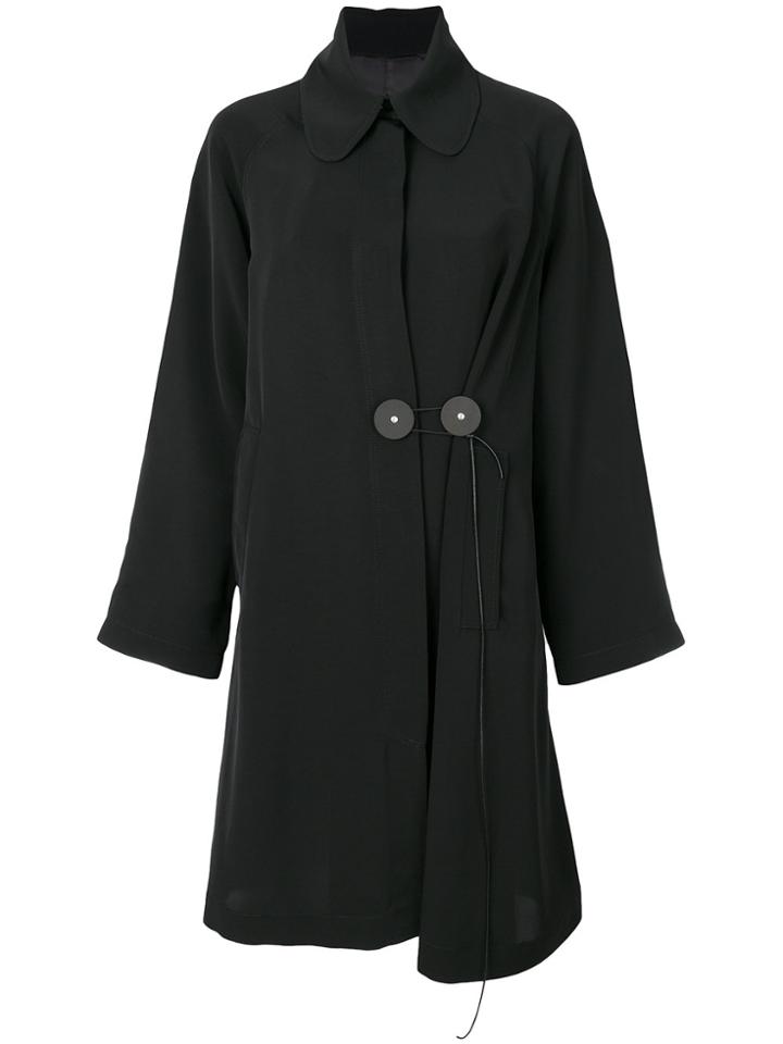 Mm6 Maison Margiela Disc Buttons Trench Coat - Black