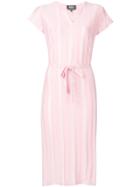 A.p.c. Striped Midi Dress - Pink