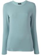 Les Copains Longsleeved T-shirt, Women's, Size: 46, Blue, Modal/spandex/elastane
