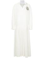 Natasha Zinko Pleated Maxi Shirt Dress - White