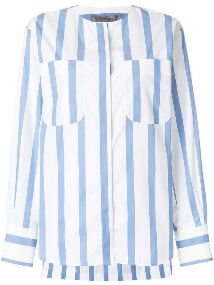 Sportmax Striped Fitted Blouse - Blue