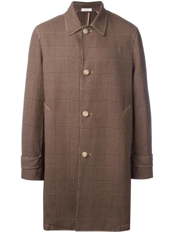 Boglioli Prince Of Wales Coat, Men's, Size: 50, Brown, Cotton/paper/acetate/cupro