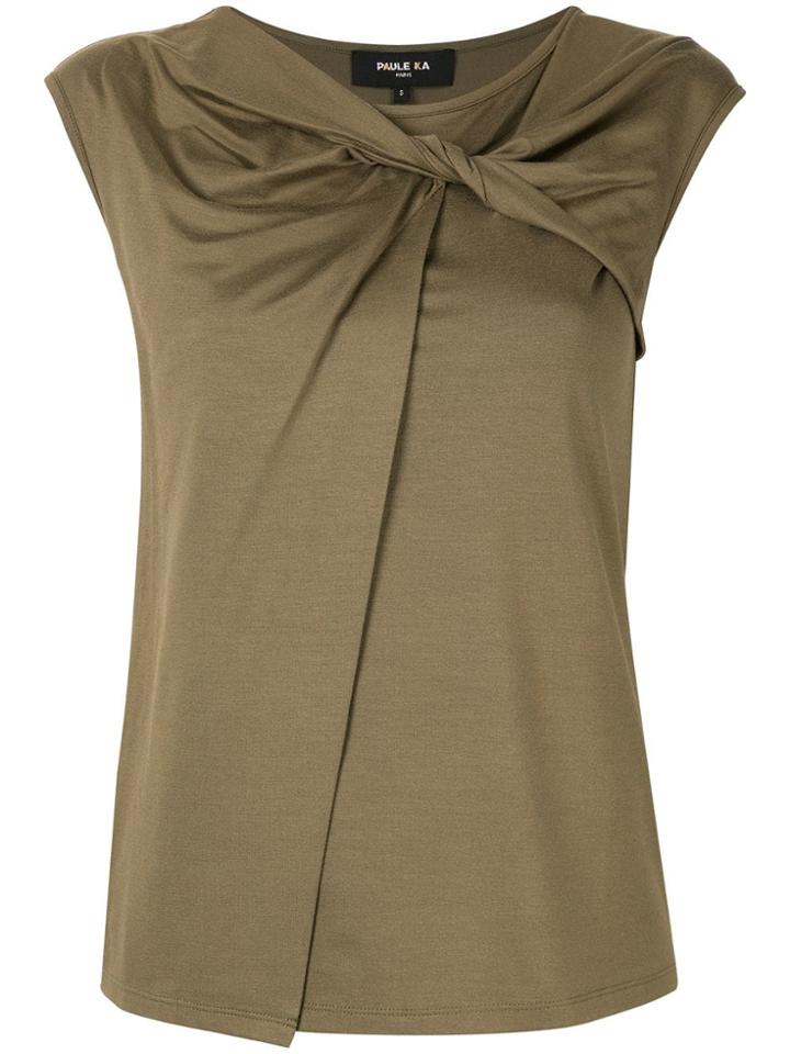Paule Ka Sleeveless Fitted Top - Green