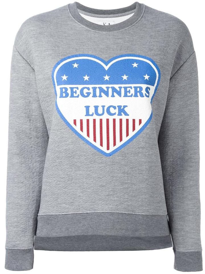 Zoe Karssen 'beginners Luck' Print Sweatshirt, Women's, Size: Small, Grey, Polyester/tencel/cotton