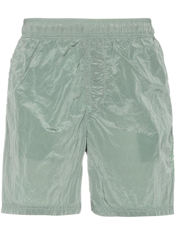 Stone Island Green Metal Garment Dyed Swim Shorts