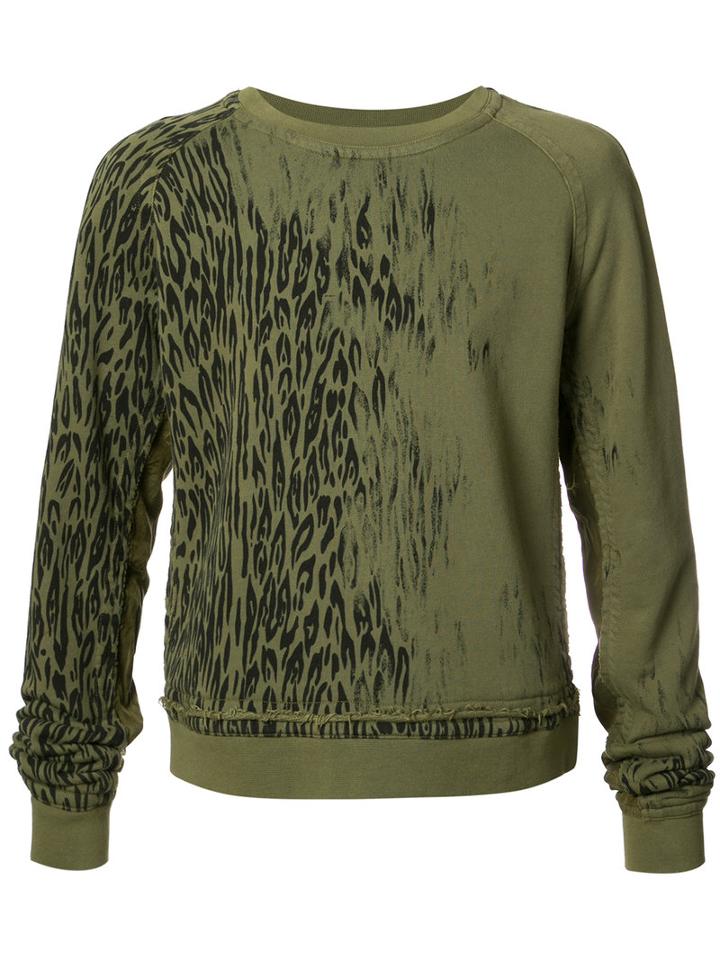 Haider Ackermann Animal Print Sweatshirt, Men's, Size: Medium, Green, Cotton