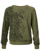 Haider Ackermann Animal Print Sweatshirt, Men's, Size: Medium, Green, Cotton
