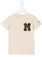 Moncler Kids - M Appliqué T-shirt - Kids - Cotton - 6 Yrs, Boy's, Nude/neutrals