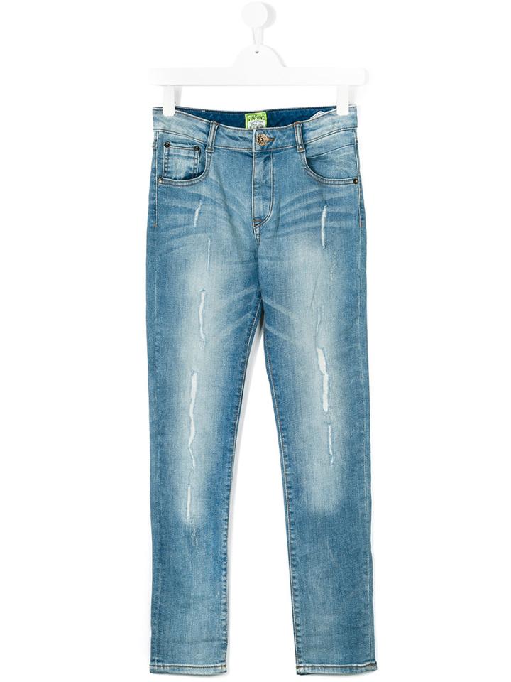 Vingino - Teen Distressed Jeans - Kids - Cotton/spandex/elastane - 16 Yrs, Blue