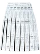 Moschino Receipt Print Pleated Skirt
