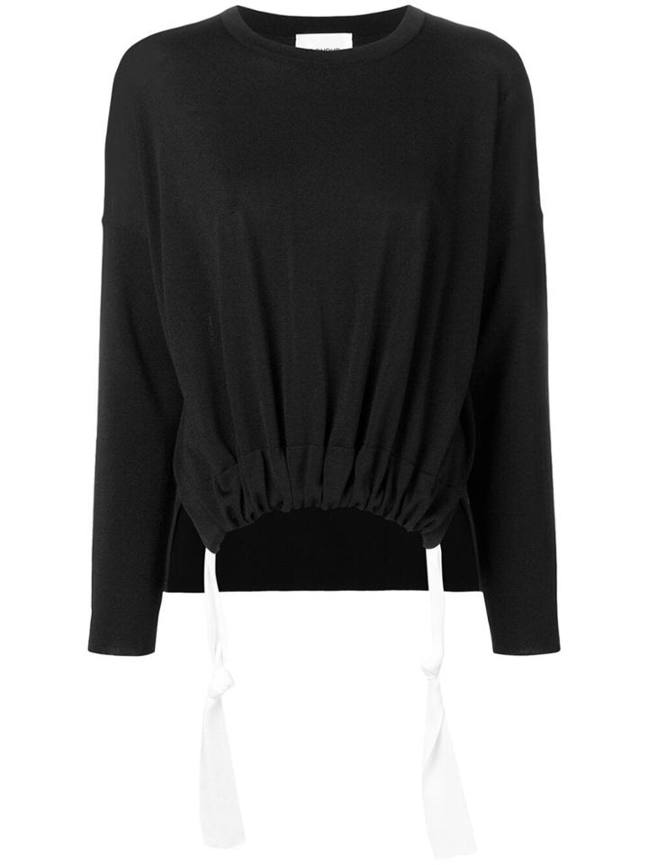Dondup Elasticated Tie Waist Top - Black