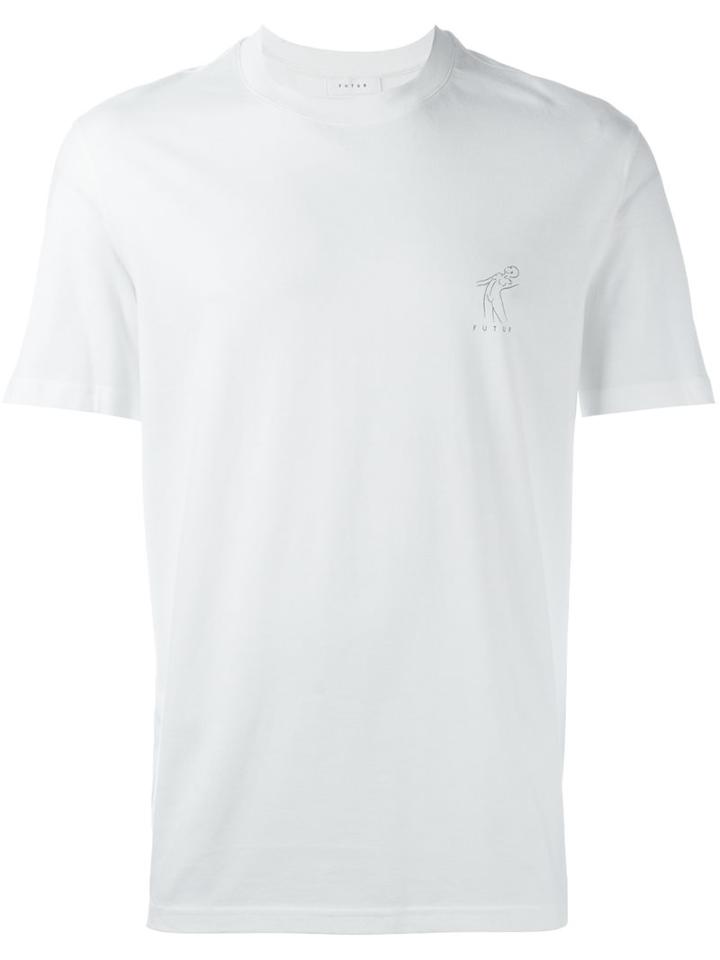 Futur Logo Print T-shirt, Men's, Size: Large, White, Cotton
