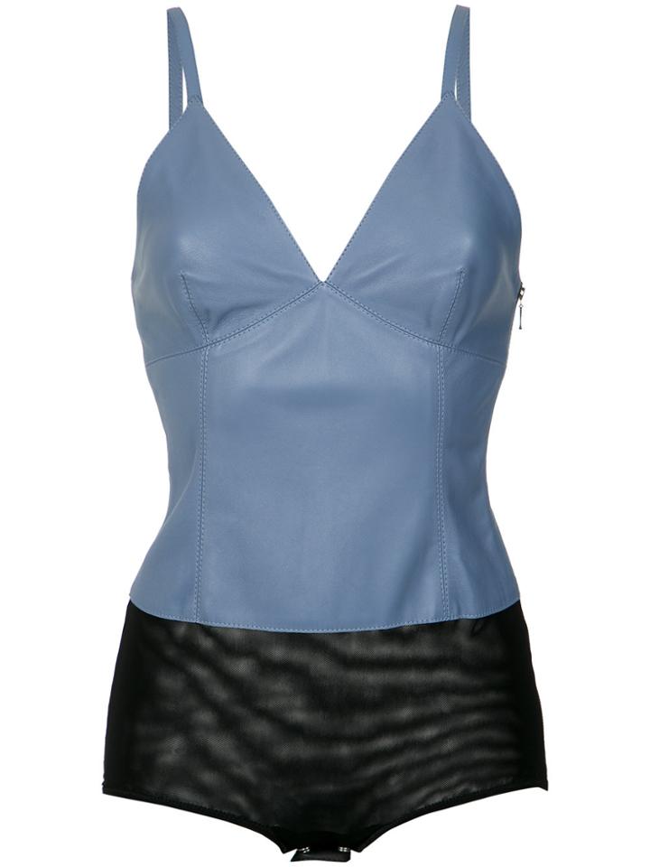 Nk Leather Bodysuit - Blue