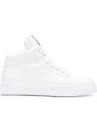 Miu Miu Logo Glitter High-top Sneakers - White