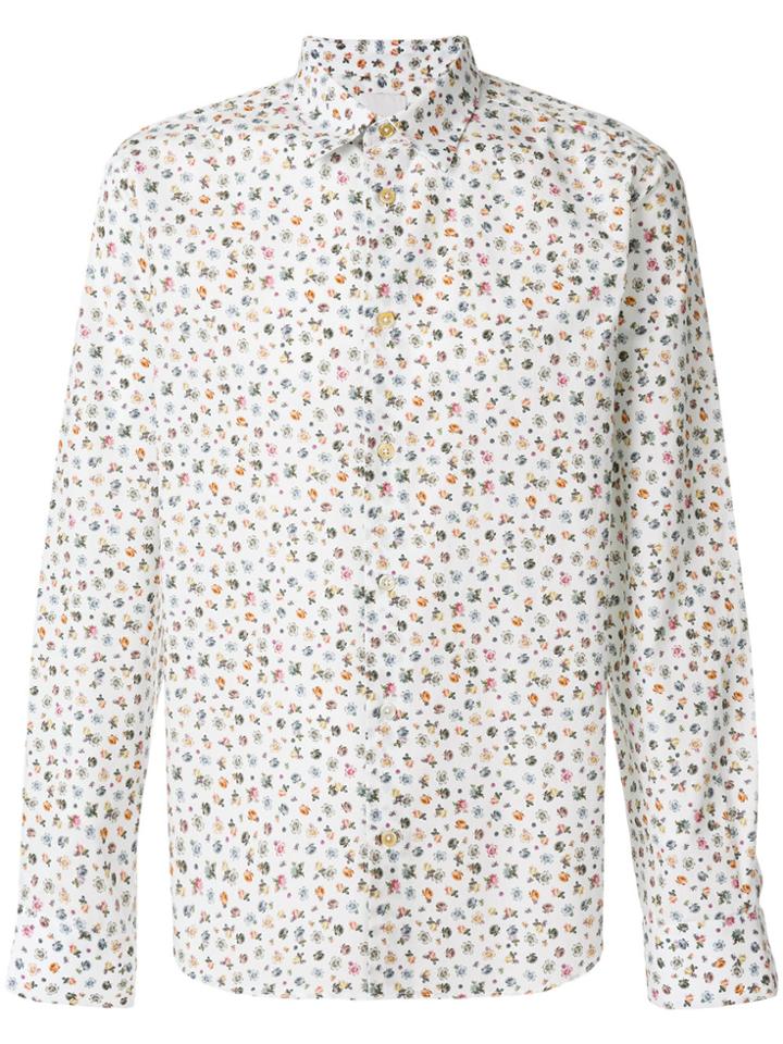 Paul Smith Floral Print Long Sleeve Shirt - Blue