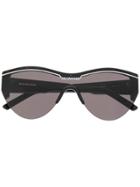Balenciaga Eyewear Oversized Logo Sunglasses - Black