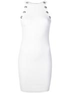 Balmain Button Detail Fitted Dress - White