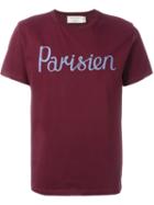 Maison Kitsuné Parisien Print T-shirt, Men's, Size: Xxl, Red, Cotton